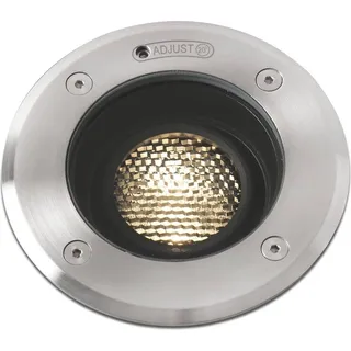 FARO LED Boden-Einbauleuchte Edelstahl Ø 13 cm 6,5 W 3000K grau-silber
