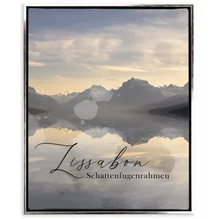 Einzelrahmen Schattenfugenrahmen Lissabon, (1 Stück), 50x75 cm, Schwarz Silber, Holz schwarz|silberfarben 50 cm x 75 cm