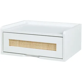[en.casa] Wandregal Ljuredsø mit Schublade 40x30x16,5 cm Weiß