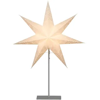 Star Trading Sensy Weihnachtsstern - 78 cm Beleuchteter Papierstern E14 | Siebenzackiger Stern mit Perforierung auf Metallfuß - 52 cm Durchmesser - 1,8 m Kabel mit Schalter - Adventsbeleuchtung