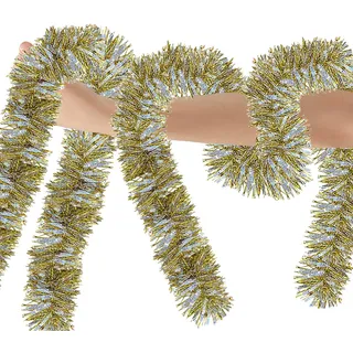 10m Weihnachten Lametta Girlande, 5PCS Künstliche Tannengirlande, Weihnachtsgirlande,Glittering Lametta Künstliche Dekogirlande,Künstliche Girlande Weihnachten, für Weihnachtsbaumdekoration (C)