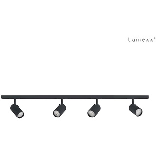 Lumexx 1-Phasen Schienensystem Set DESIGNLINE TUBE KIT, 2m Schiene, 1 Einspeisung, 4 TUBE Spots GU10, schwarz LUM-1-3-311-01-2
