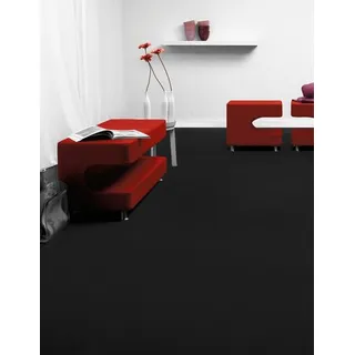 ANDIAMO Teppichboden "Velours Sina" Teppiche Uni Farben, Breite 400 cm, strapazierfähig, pflegeleicht, Wohnzimmer Gr. B/L: 400 cm x 1500 cm, 9 mm, 1 St., schwarz Teppichboden