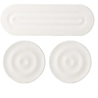 babominimer Kieselgur-absorbierendes Stein-Tablett, 3er-Set, wasserabsorbierende Untersetzer für Badezimmer, Küche, Spüle, Organizer, schnell trocknend, rutschfeste Seifenschale (weiß)