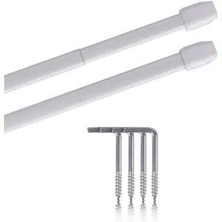 BestLivings Scheibenstange 1-läufig Ø 10 mm 60 - 90 cm Weiß