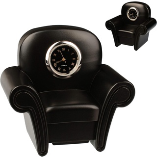 alles-meine.de GmbH kleine - Tischuhr/Miniatur - Uhr - Sessel - Clubsessel - aus Metall - 8 cm - batteriebetrieben - Analog - Batterie - schwarz - Zahlen Stehuhr/Standuhr - W..