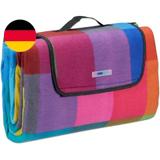 Relaxdays Picknickdecke XXL, 200 X 200 Cm, Fleece Stranddecke, Wärmeisoliert, Wa