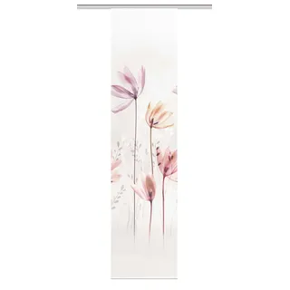 Vision S 84067 | Schiebegardine KUKAT, Digitaldruck auf Bambus-Optik, mit Blumen-Motiv, 260x60cm, Farbe: Natur