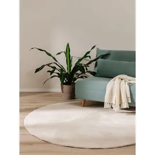 benuta basic Furry Fellteppich Ø 200 cm Beige