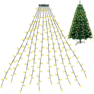 Jopassy LED Lichterkette Weihnachtsbaum 280 LEDs 2,8m Außen Weihnachtsbaumbeleuchtung mit Ring Christbaumbeleuchtung LED Baummantel Warmweiß