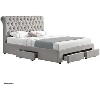 Hti-Living Bett 180 x 200 cm Grau