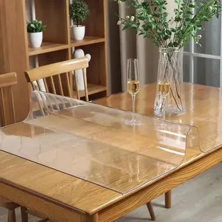 Hitzebeständige PVC-Vinyl-Tischdecke, 1 mm dick, transparent/mattiert, Esstischabdeckung, transparenter Kunststoff, Büro-Schreibtischunterlage, glattes Mauspad (30 x 50 cm, transparent)