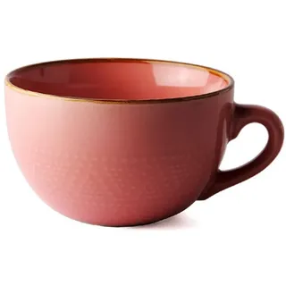 Disoza Tasse Groß Keramik XXL Tee Kaffee Tasse 700ml Rosa Henkel Suppen Schale