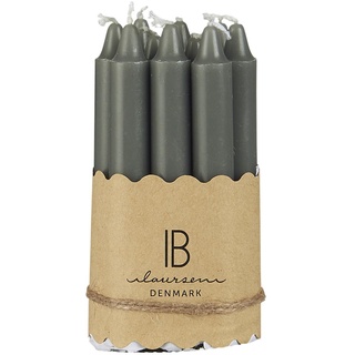 IB Laursen dünne Kerzen Stabkerzen im Set 10-er Pack Kerzen versch. Farben H10 x 1,3cm Brenndauer 1,5 Std. (Dunkelgrau)