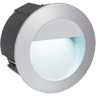 EGLO LED Außen-Einbauleuchte Zimba-LED, 1 flammige Außenleuchte, Wand-Einbaulampe aus Aluguss, Farbe: Silber, Ø: 12,5 cm, IP65