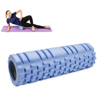 trabag Fazienrolle Rücken Wirbelsäule, Blackroll Massage Roller für Rücken, Wirbelsäule, Beine, Faszienrolle für Fitness, Gym (Blau) - Rückenschmerzlinderung