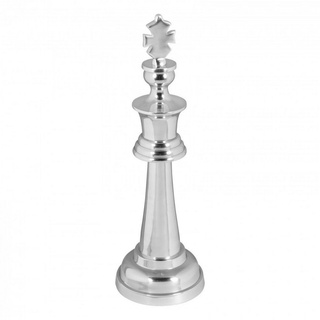 KADIMA DESIGN Dekofigur 70 cm Schachfigur aus Aluminium, stilvolle silberne Deko, Aluminium silberfarben