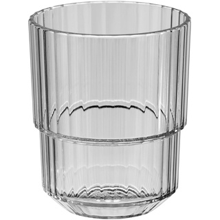 APS Trinkbecher -LINEA- Hochwertiges Tritan Kunststoff Trinkglas mit 0,15 Liter, BPA frei, stapelbar, bruchfestes Mehrweg-Glas, wiederverwendbar und spülmaschinenfest, 150 ml, french grey