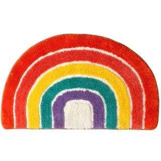 Bunthaus Stück Teppich Teppich Badezimmermatte Kinderteppich Saugfähige Bodenmatte Regenbogen-bodenmatte Bodenmatte Halbrunde Bodenmatte Zuhause Rutschfeste Matte Wasser Absorbieren