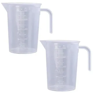 luxuskollektion 2 Stück 500 ml Präzisions Mini Transparent Messbecher mit Waage | Messbecher Dosierhilfe für Waschmittel Küche Backen Labor Kochen für Labor Küc