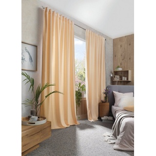 Vorhang WOLLY, Home Basics, Multifunktionsband (1 St), abdunkelnd, Chenille beige 135 cm x 140 cm