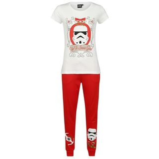 Star Wars Schlafanzug - X-Mas Trooper - S bis 3XL - für Damen - Größe M - weiß/rot  - EMP exklusives Merchandise! - M
