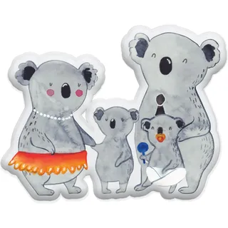 Mr. & Mrs. Panda Personalisiertes Kissen Kuscheltier Koala Familie 35 cm - Personalisierte Geschenke, Kinder, Kinderkissen Mit Namen, Firmengeschenk Firmenname, Mama, Tierkissen Wunschtext, Muttertag