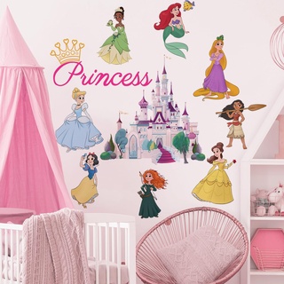 Runtoo Prinzessinnen-Wandaufkleber für Mädchen, Schlafzimmer, Krone, Schloss, Wandkunst, Aufkleber, Kinderzimmer, Heimdekoration