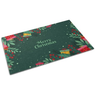 Fußmatte Weihnachten Rutschhemmend XXL Schmutzfangmatte: 150 cm x 100 cm, Tulup grün