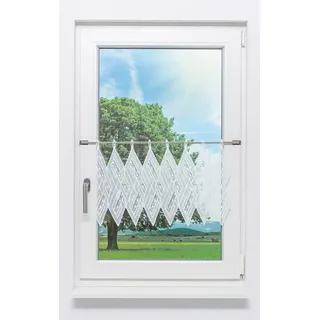 Plauener Spitze® Scheibengardine Diamant (1 St), transparent, HxB 39x248cm weiß 248 cm x 39 cm