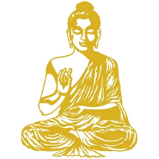 Samunshi® Wandtattoo Buddha Wandsticker 59 x 80cm goldmetalleffekt