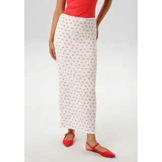 Aniston CASUAL Maxirock Damen Kirschen Bedruckt Wollweiß/Rot/Hellgrün 48