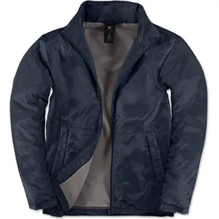 B&C JM825 | Herren Multi-Active Jacke mit versteckter Kapuze - Farbe: Navy/Warm Grey - Größe: L - Blau - L