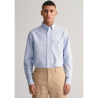Gant Businesshemd Regular Fit Oxford Hemd strukturiert langlebig dicker Oxford Hemd Regular Fit blau XL