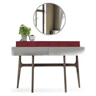 Xlmoebel Schminktisch Eleganter Make-up Tisch aus Holz für stilvolles Schlafzimmerdesign (2-St., Schminktisch mit Spiegel), Hergestellt in Europa rosa