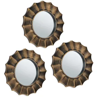 Relaxdays Spiegel 3er Set Ø 25 cm Gold