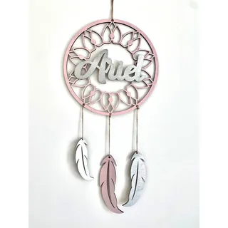 Personalisierter Traumfänger mit Namen Traumfänger aus Hol, handgefertigter Traumfänger für Schlafzimmer Kinderzimmer-Dekoration Babyparty-Geschenk