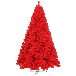 Roter Künstlicher Weihnachtsbaum 120/150/180/210/240cm Mit Metallständer Für Drinnen Und Draußen Weihnachten Haus Büro Party Dekoration (Color : Red, S : 150cm(59inches))
