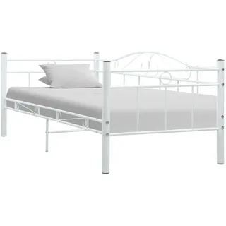 furnicato Bettgestell Multifunktionales Tagesbett aus Metall 206x97x74,5 cm Weiß (1-tlg), Stabiles Gästebett mit mittleren Tragestangen für kleine Räume weiß