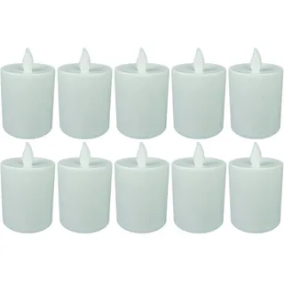 Novaliv, Kerzen, LED Grablicht weiss Dauerbrenner Flackereffekt inkl. Batterien Grabkerzen Friedhofskerze Gedenkkerze (10 Stk.)