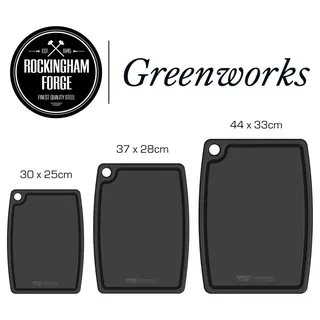Schneidebrett 37x28cm Schwarz Recyceltes Plastik Greenworks Küchenzubehör