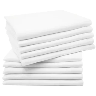 ZOLLNER 10er Set Spucktücher, 100% Baumwolle, 80x80 cm, weiß - Weiß