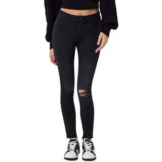 Noisy May Damen Nmlucy Nw Ankl Jns Az088bl Slim Fit Schwarz Normaler Bund Reißverschluss W 25