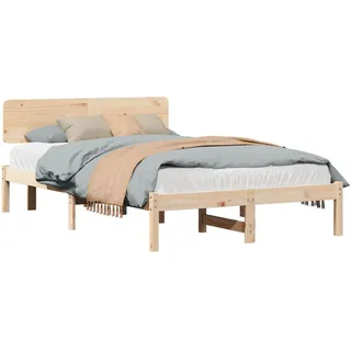 vidaXL Bettrahmen mit Kopfteil 120 x 190 cm Beige