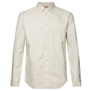 Esprit Langarmhemd Twill-Hemd mit Nadelstreifen, 100 % Baumwolle grau