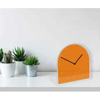 queence Tischuhr Helene Tisch, Uhr, modern, geräuschlos gelb|weiß