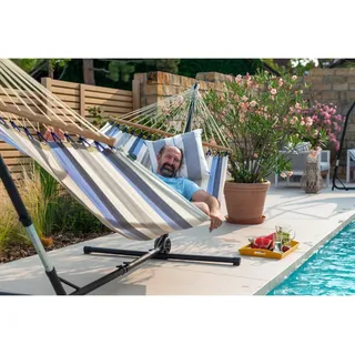 La Siesta Hängemattengestell, Anthrazit, Metall, 120x95-130x275-375 cm, Gartenmöbel, Hängematten