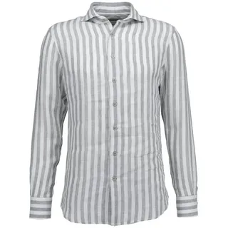 Profuomo Oversize-Shirt Regular-Fit Leinenhemd - Regular Fit grau