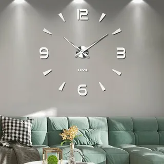 1 3d-wanduhr, Mattes Acrylglas-spiegel, Xxl-aufkleber, Dekoration Für Zuhause Und Büro
