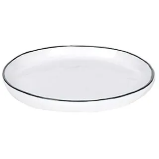 Lambert Untertasse Teller Untertasse Piana Weiß basaltgrauer Rand (13,5cm)